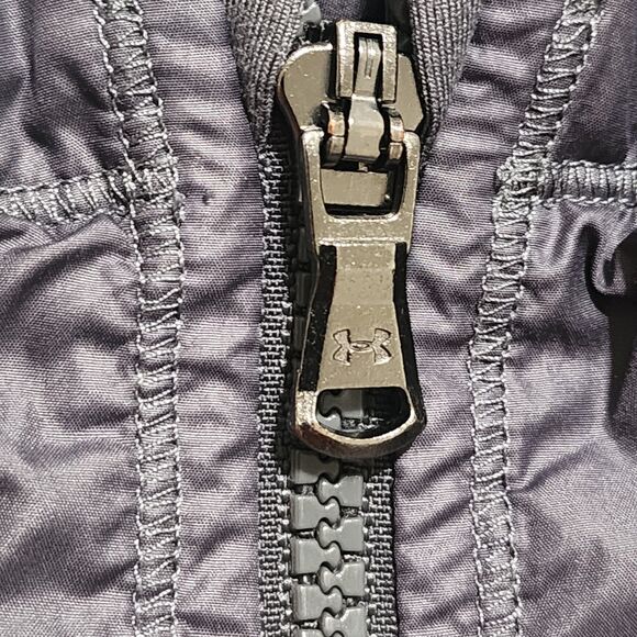 Under Armour Womens Full-Zip Track Jacket High-Neck Collared Unlined Grey Size L - Picture 7 of 9